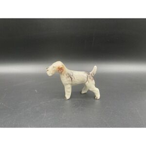 Vintage Ceramic Wire Fox Terrier Dog Figurine Glazed Porcelain Spaniel‎ 5.5"